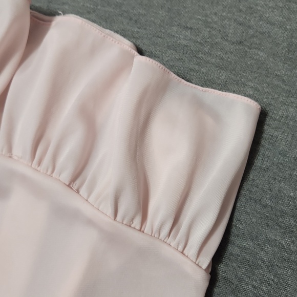 Vintage Ruffle Satin Floral Embroidered Lingerie Chemise Nightgown Slip Dress - Picture 9 of 10